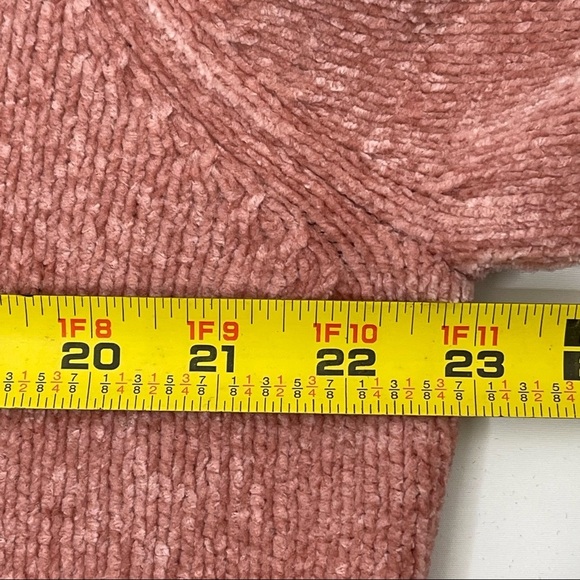 Vtg 90s Womens Chenille Sweater Size L Floral Embroidered Mock Neck GrannyCore - Picture 10 of 12